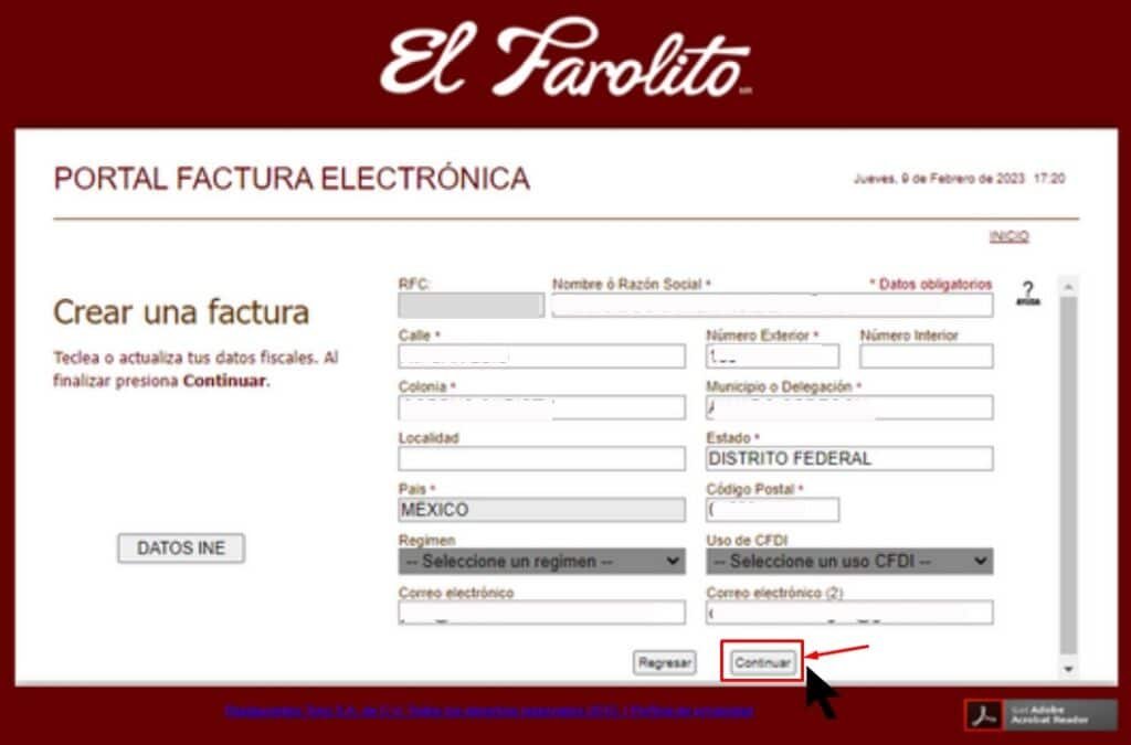 Facturar El Farolito Datos fiscales Facturar El Farolito Datos fiscales