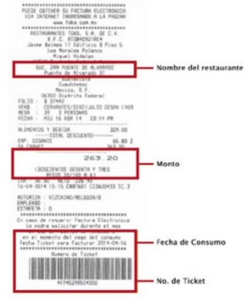 Facturar El Farolito Ticket de ejemplo Facturar El Farolito Ticket de ejemplo