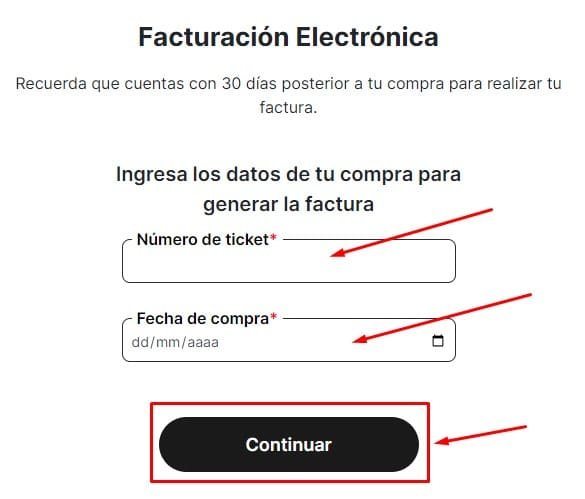 Facturar Innovasport Datos del ticket