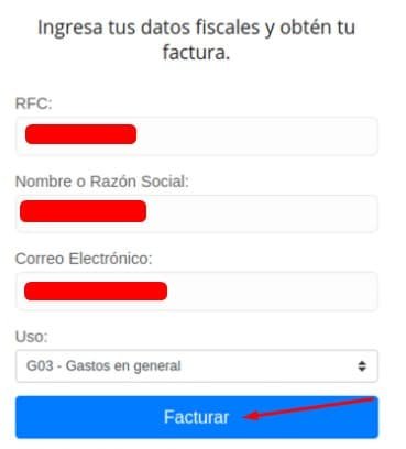 Facturar MasKota Datos fiscales