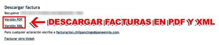 Facturar Pane En Via Descargar factura