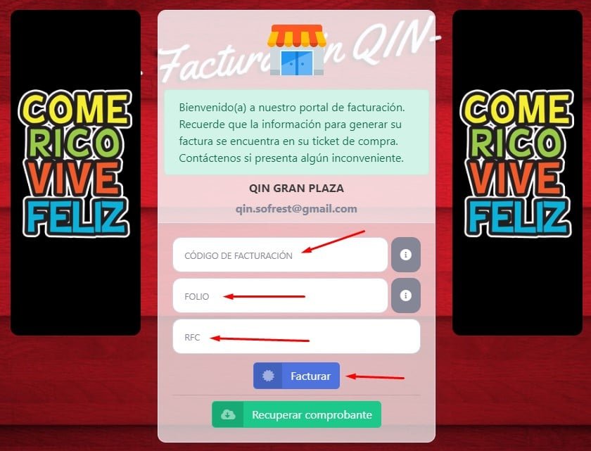 Facturar Qin Oriental Food Datos del ticket Facturar Qin Oriental Food Datos del ticket