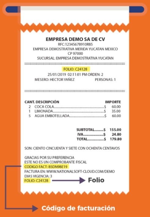 Facturar Qin Oriental Food Ticket de Ejemplo Facturar Qin Oriental Food Ticket de Ejemplo