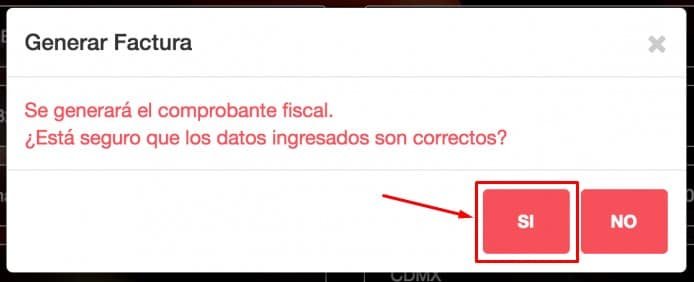 Facturar Sonora Grill Comprobar datos