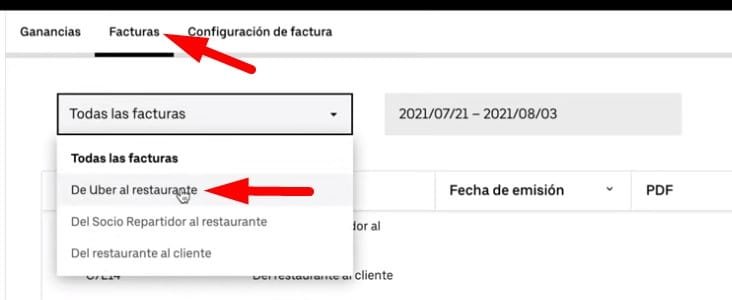 Facturar a Uber Eats De Uber al restaurante Facturar a Uber Eats De Uber al restaurante