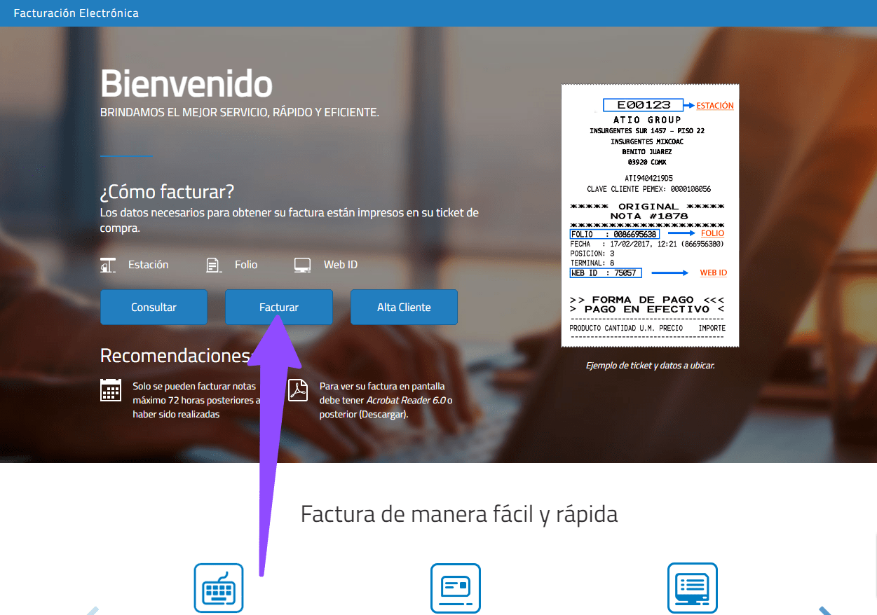 acceder a facturar Dimeco Facturar Tickets ADN Fiscal