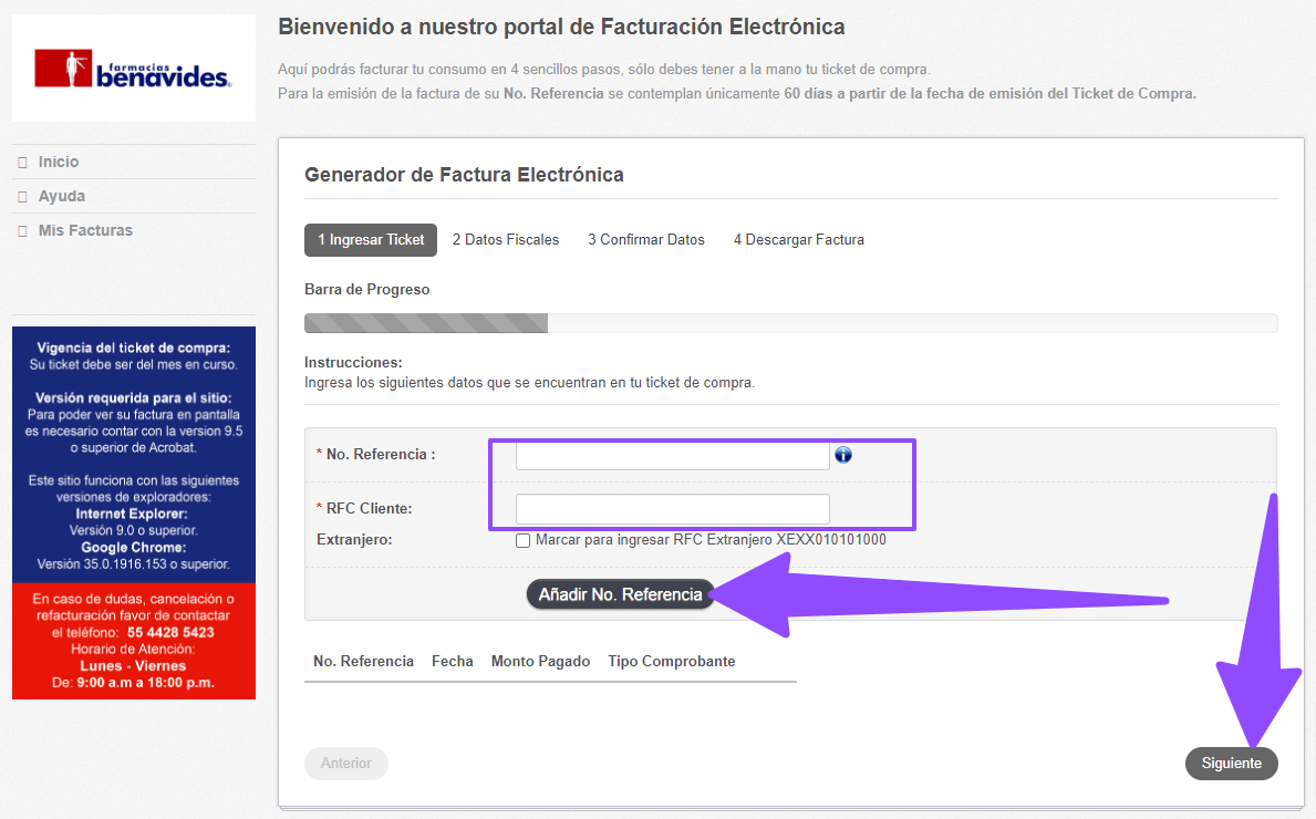 agregar referencia ticket y rfc facturacion Farmacias Benavides Facturar Tickets ADN Fiscal
