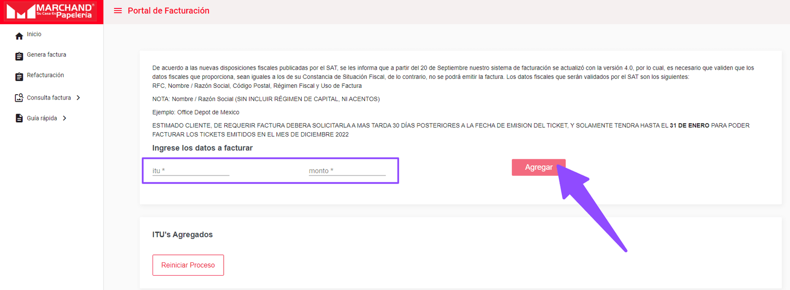 agregar tickets facturacion Marchand Facturar Tickets ADN Fiscal