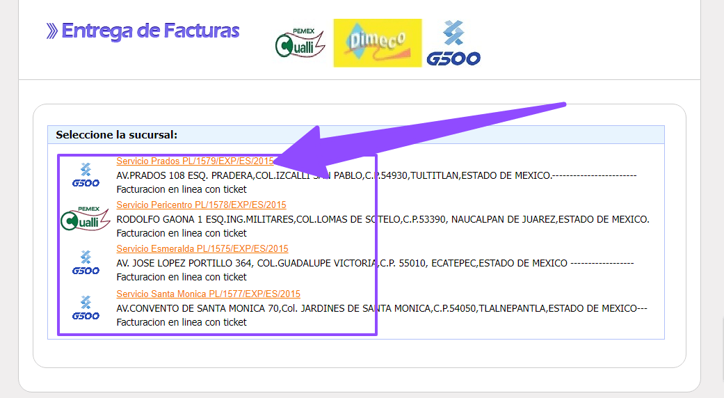 buscar sucursal Dimeco gasolinera facturar Facturar Tickets ADN Fiscal