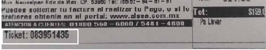 ejemplo numero de ticket facturar Dominos alsea Facturar Tickets ADN Fiscal