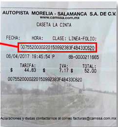 ejemplo ticket Autopista Morelia Salamanca facturacion Facturar Tickets ADN Fiscal