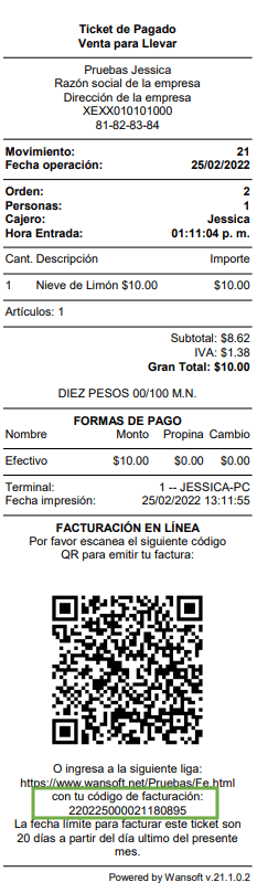 ejemplo ticket Cassava Roots con codigo de facturacion ejemplo ticket Cassava Roots con codigo de facturacion Facturar Tickets ADN Fiscal