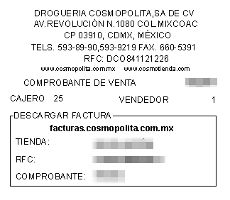 ejemplo ticket Drogueria Cosmopolita facturacion ejemplo ticket Drogueria Cosmopolita facturacion Facturar Tickets ADN Fiscal