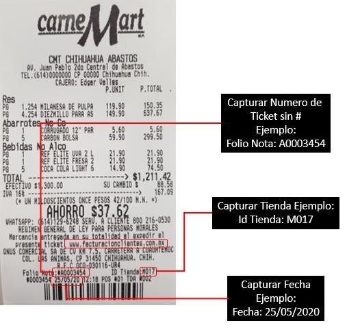 ejemplo ticket facturar CarneMart ejemplo ticket facturar CarneMart Facturar Tickets ADN Fiscal