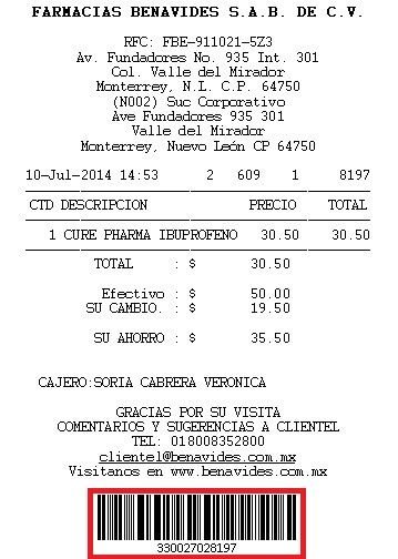 ejemplo ticket facturar Farmacias Benavides Facturar Tickets ADN Fiscal
