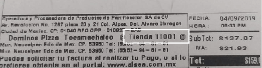 ejemplo ticket tienda facturacion Dominos alsea Facturar Tickets ADN Fiscal