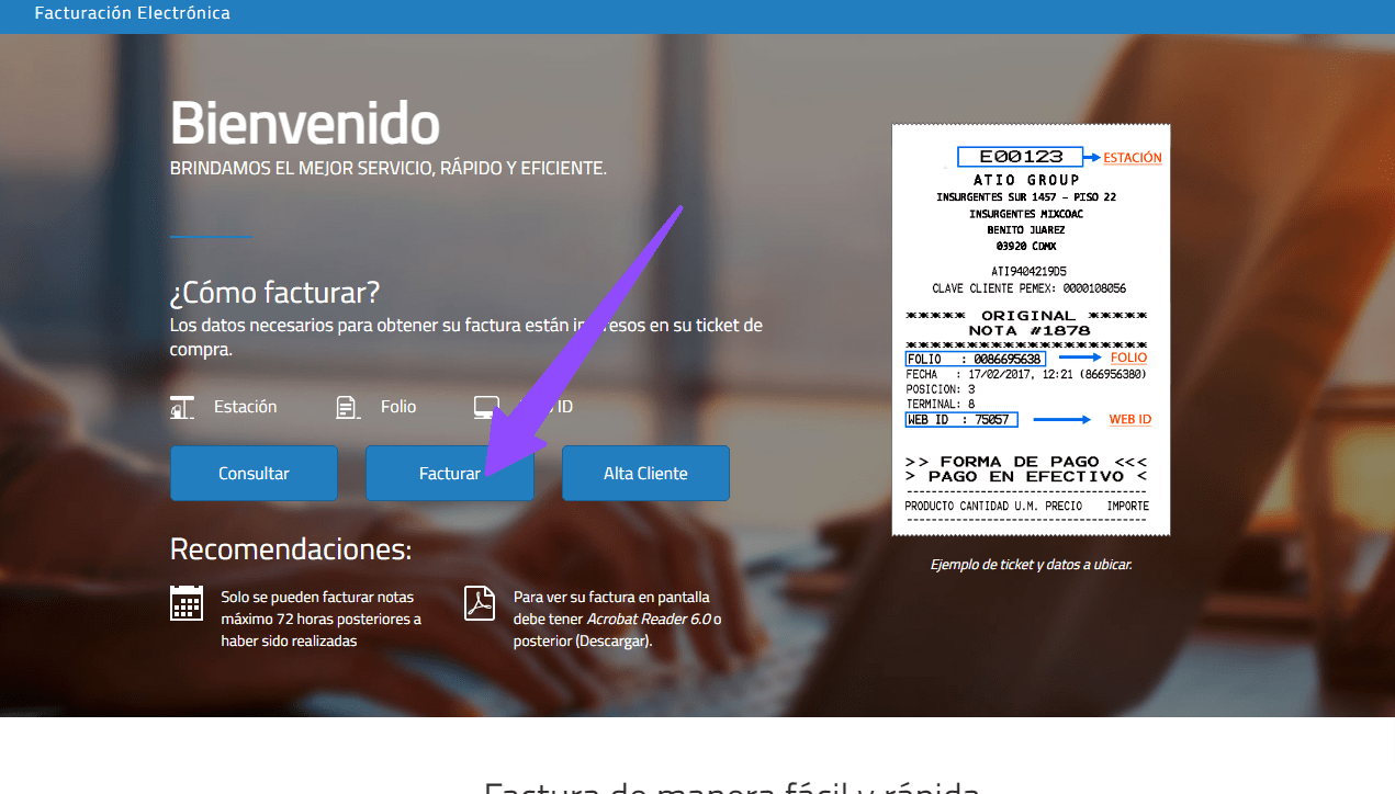 entrar a facturar Energeticos del Altiplano Facturar Tickets ADN Fiscal