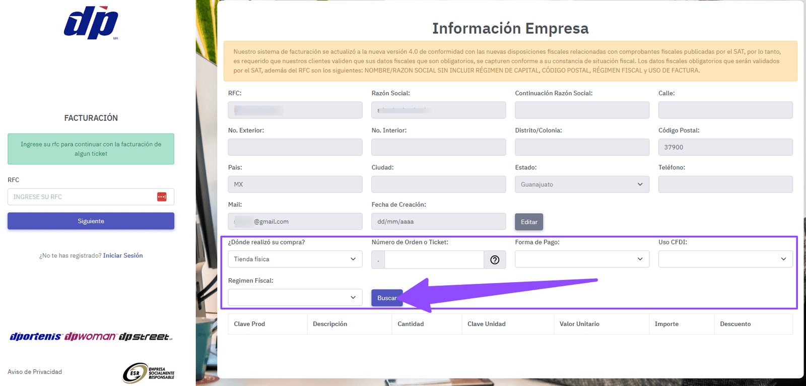 ingresar datos ticket Dportenis facturacion ingresar datos ticket Dportenis facturacion Facturar Tickets ADN Fiscal