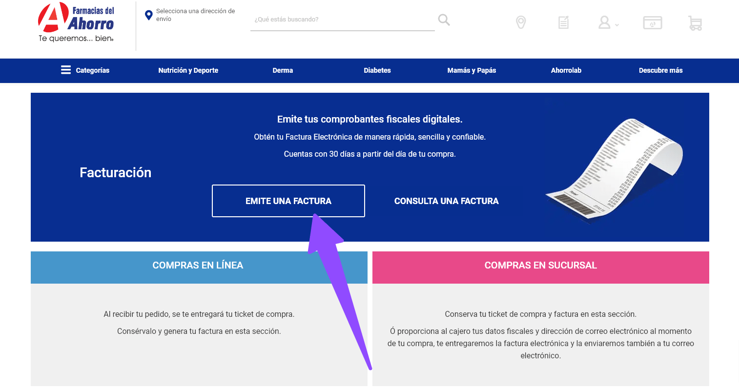 ingresar emitir factura Farmacias del Ahorro Facturar Tickets ADN Fiscal