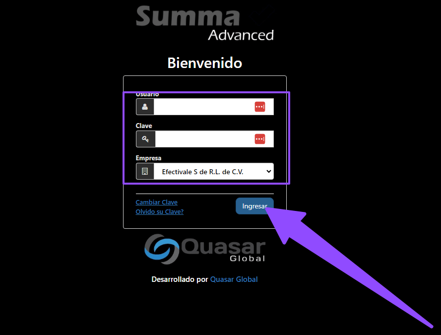 ingresar facturacion Efectivale Facturar Tickets ADN Fiscal