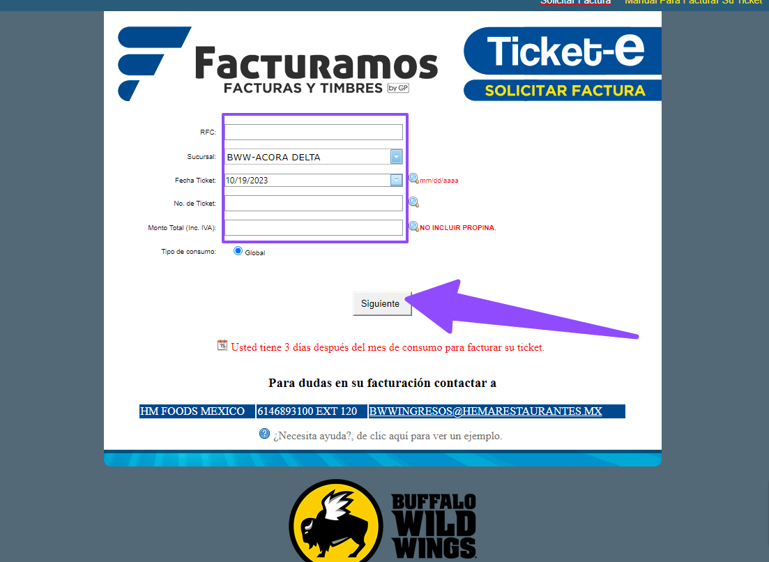 ingresar rfc y ticket Buffalo Wild Wings facturar ingresar rfc y ticket Buffalo Wild Wings facturar Facturar Tickets ADN Fiscal