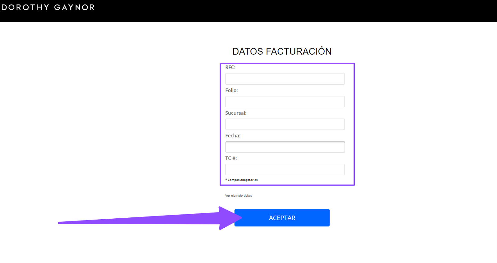 ingresar rfc y ticket Dorothy Gaynor facturacion ingresar rfc y ticket Dorothy Gaynor facturacion Facturar Tickets ADN Fiscal