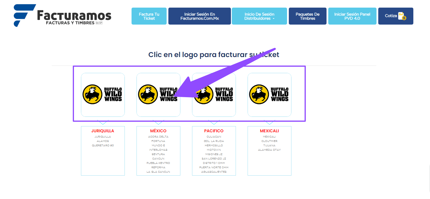 ingresar sucursal facturar Buffalo Wild Wings ingresar sucursal facturar Buffalo Wild Wings Facturar Tickets ADN Fiscal