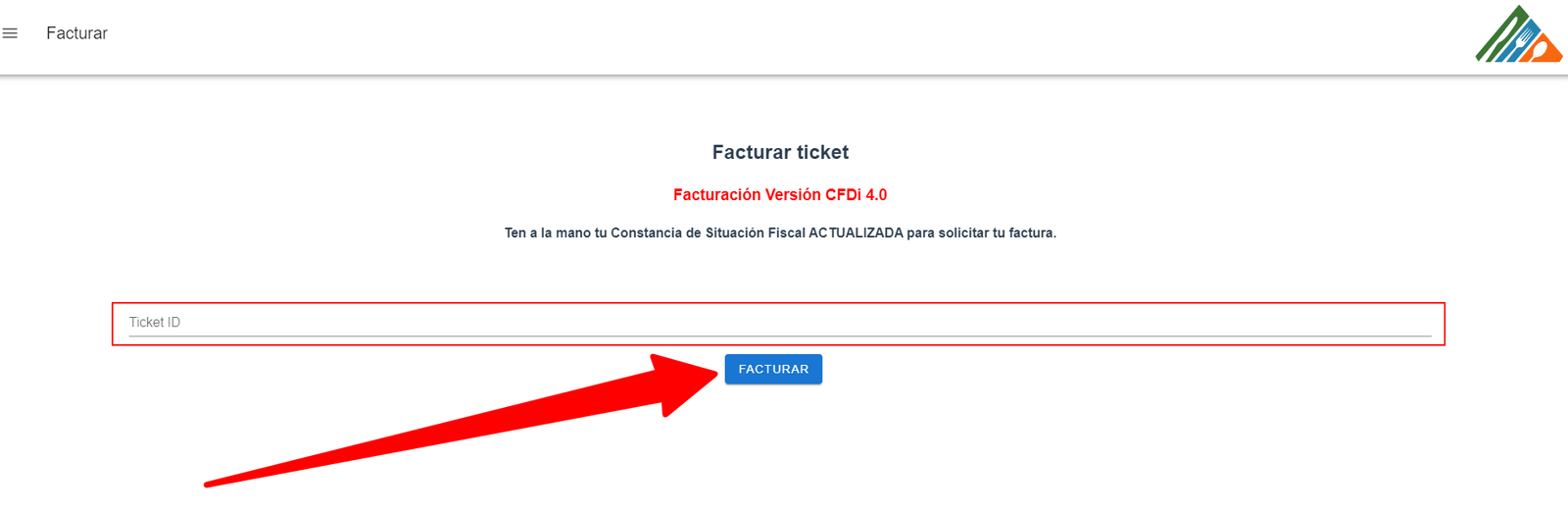 ingresar ticket facturacion Alimentos KAOZ Facturar Tickets ADN Fiscal