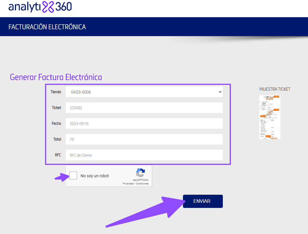 ingresar ticket y rfc Cafrema facturacion Facturar Tickets ADN Fiscal