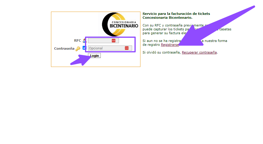 iniciar sesion Concesionaria Bicentenario facturacion iniciar sesion Concesionaria Bicentenario facturacion Facturar Tickets ADN Fiscal