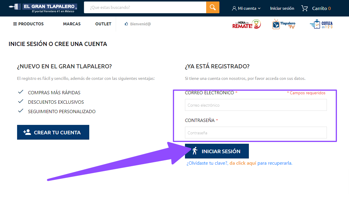 iniciar sesion facturas el gran tlapalero Facturar Tickets ADN Fiscal