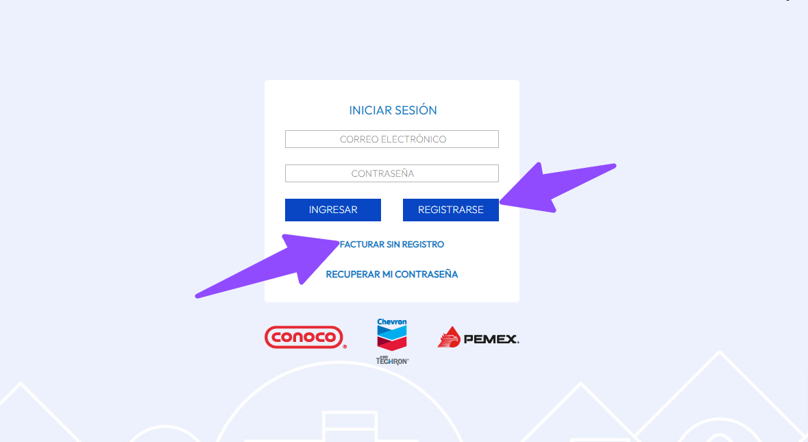 iniciar sesion o registro facturacion enerser Facturar Tickets ADN Fiscal