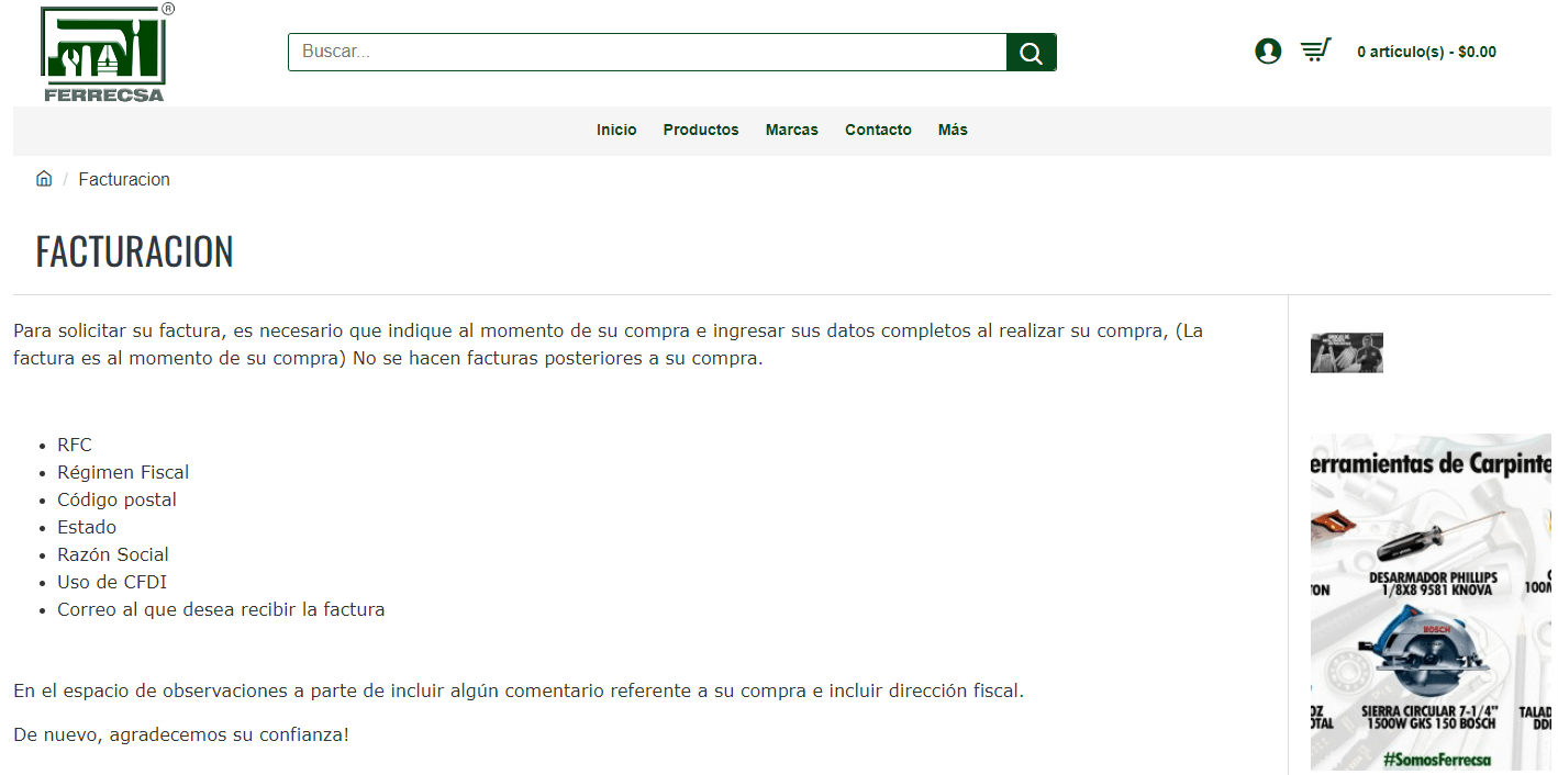 pedir factura ferrecsa en tienda Facturar Tickets ADN Fiscal