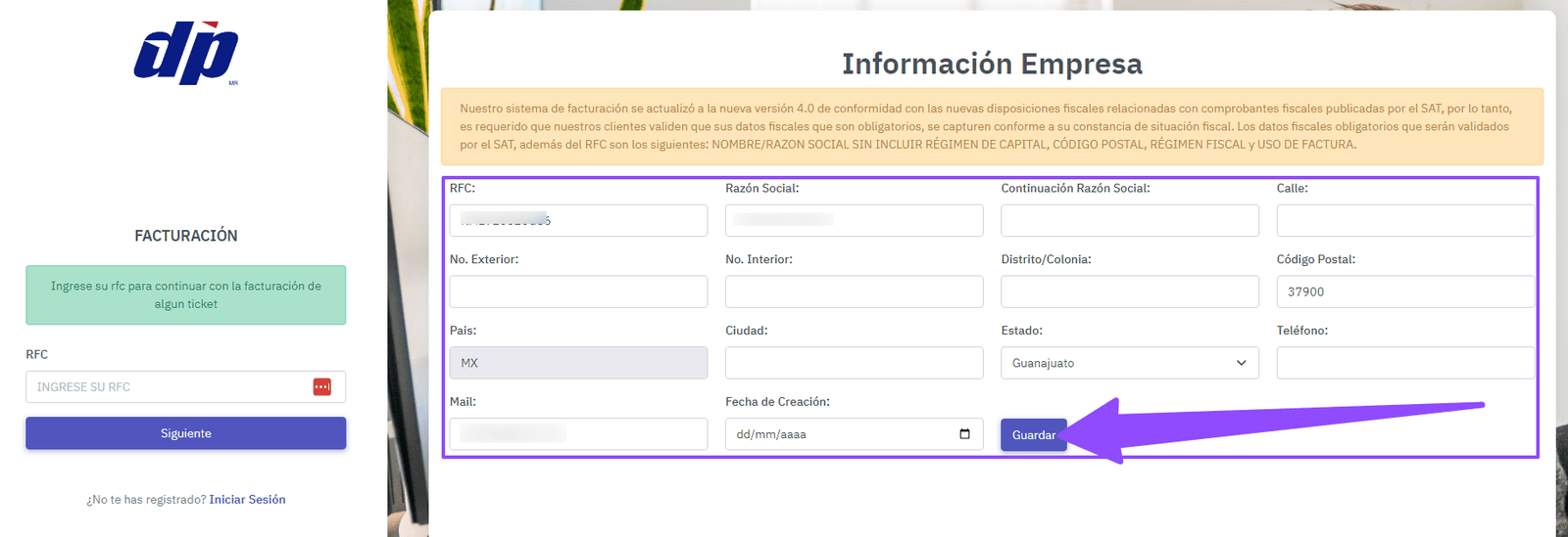registrar datos fiscales facturar Dportenis registrar datos fiscales facturar Dportenis Facturar Tickets ADN Fiscal