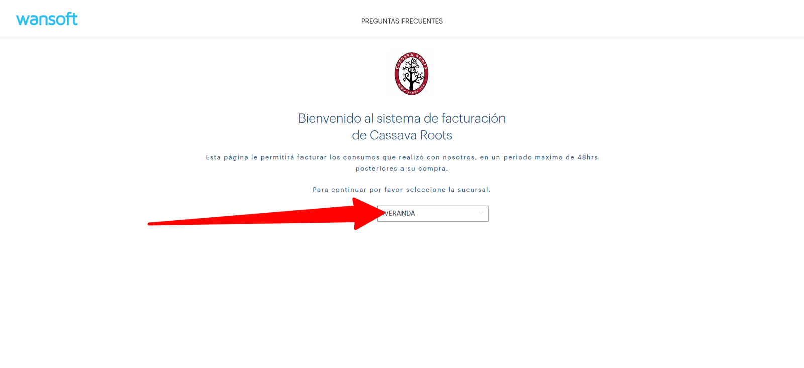 seleccionar sucursal Cassava Roots facturar seleccionar sucursal Cassava Roots facturar Facturar Tickets ADN Fiscal
