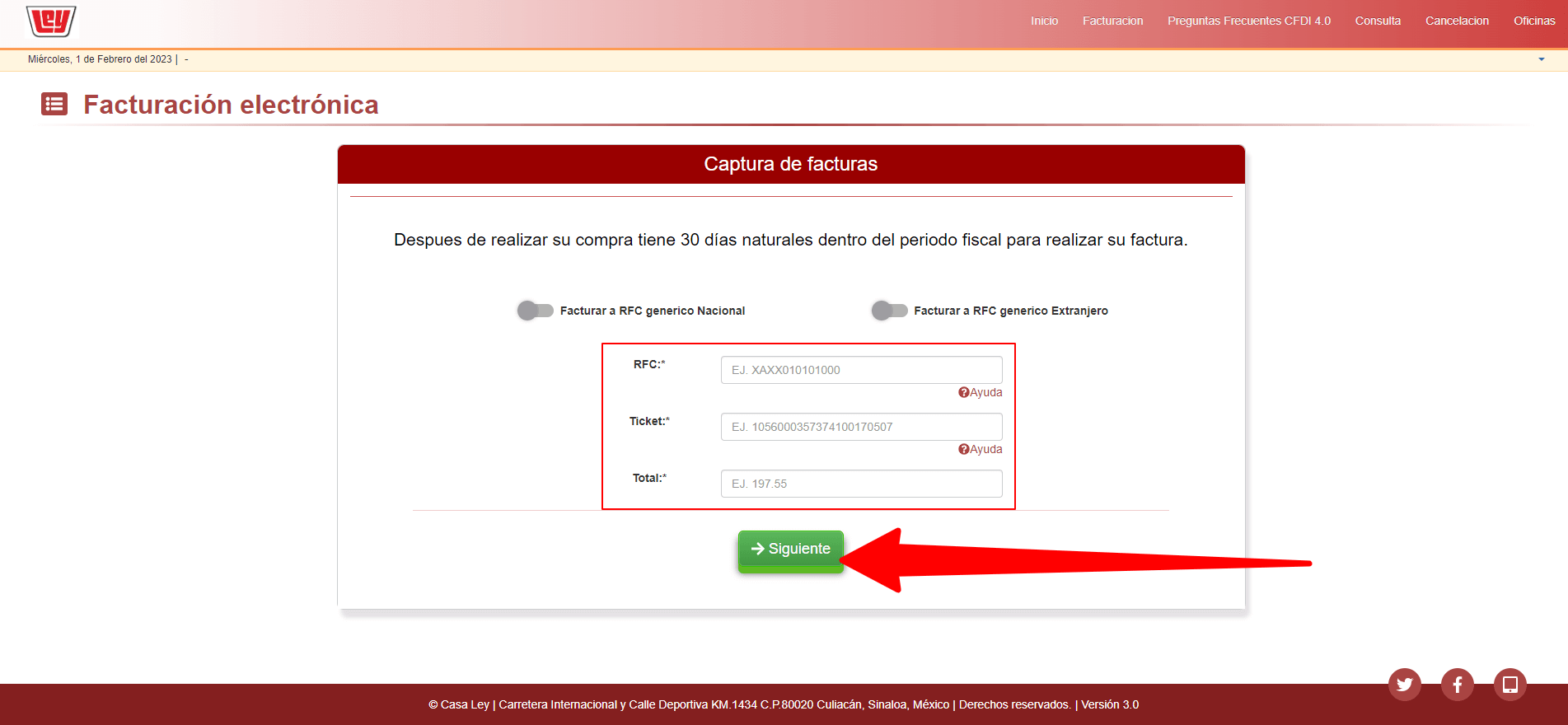 ingresar RFC y ticket facturacion Ley Facturar Tickets ADN Fiscal