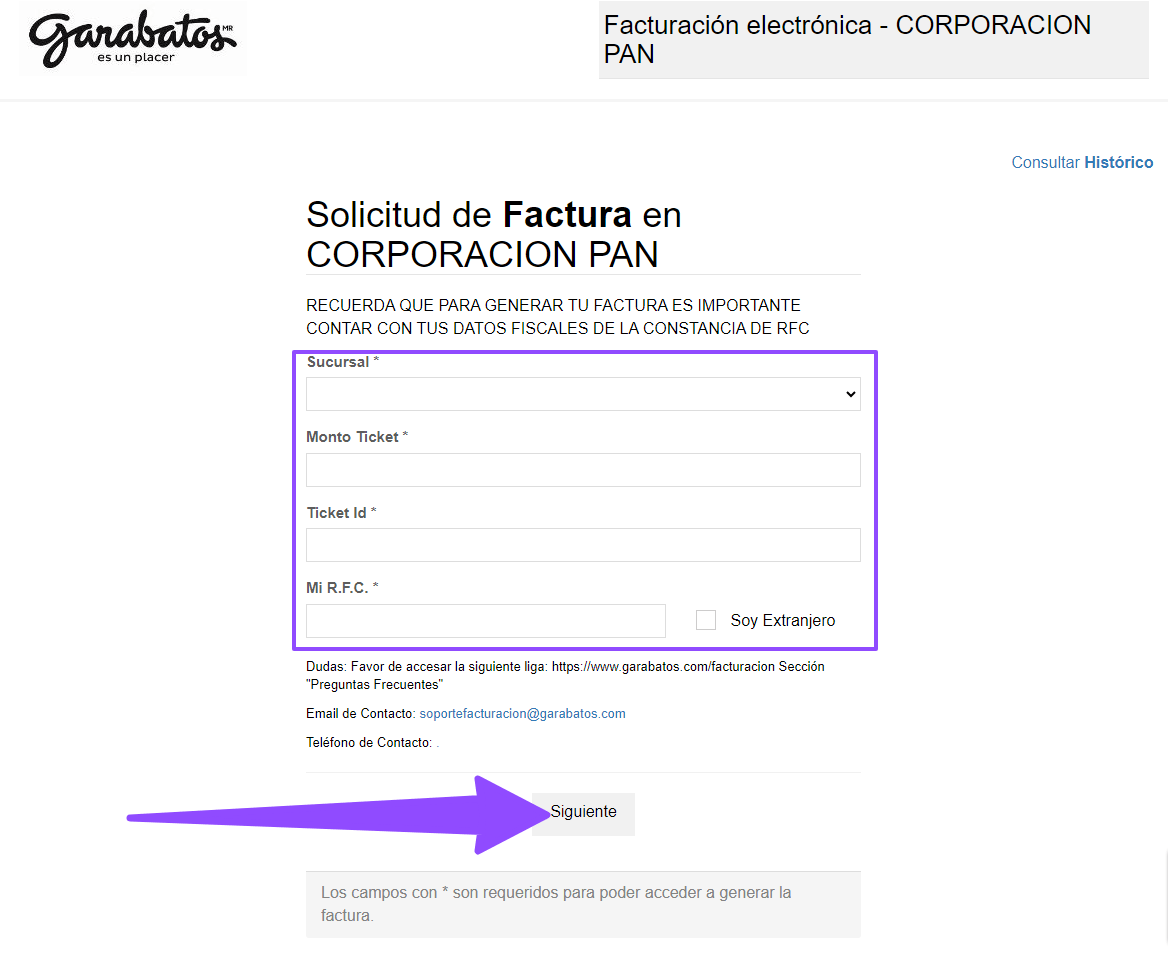ingresar ticket Garabatos facturar Facturar Tickets ADN Fiscal